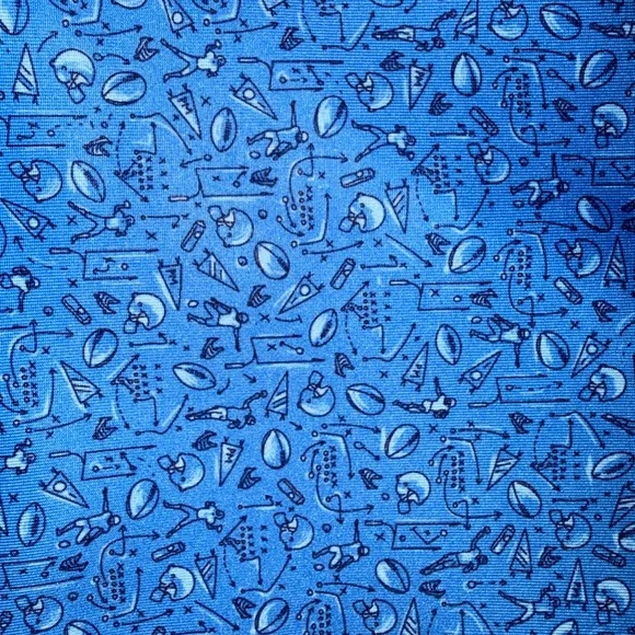 Peter Millar Men's Patterned Blue Polo (Football print) - Picture 4 of 6